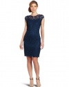 Adrianna Papell Women's Lace Dress with Slip