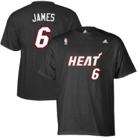 adidas Miami Heat LeBron James Black Net Player T-shirt adidas Miami Heat LeBron James Black Net Player T-shirt