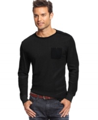 Turn traditional tee style on its head. Modern shoulder detailing and color contrast on this shirt from INC International Concepts freshen your lightweight style. Turn traditional tee style on its head. Modern shoulder detailing and color contrast on this shirt from INC International Concepts freshen your lightweight style.