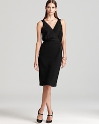 Refresh your LBD rotation with a mixed-media Jones New York Collection dress, featuring a plunging lace bodice and curve-conforming skirt for unabashed feminine allure. Refresh your LBD rotation with a mixed-media Jones New York Collection dress, featuring a plunging lace bodice and curve-conforming skirt for unabashed feminine allure.