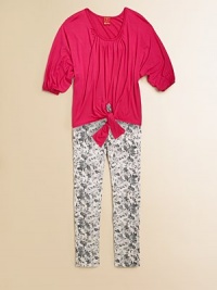 Crafted from luxe Japanese twill, this trendy combination of jeans and leggings comes in a floral-printed, overdye wash with a hint of stretch.Front button closureWaistband with belt loopsZip flyFaux front pocketsBack patch pockets98% cotton/2% spandexMachine washMade in the USA of imported fabric Crafted from luxe Japanese twill, this trendy combination of jeans and leggings comes in a floral-printed, overdye wash with a hint of stretch.Front button closureWaistband with belt loopsZip flyFaux front pocketsBack patch pockets98% cotton/2% spandexMachine washMade in the USA of imported fabric