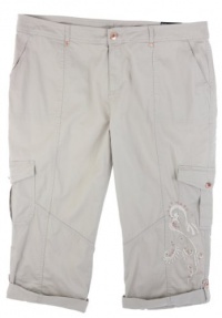 Style&co. Plus Size Pants, Women's Cuffed Embroidered Cargo Capri Style&co. Plus Size Pants, Women's Cuffed Embroidered Cargo Capri