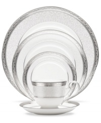 Relive the imperial grandeur with Noritake Odessa Platinum fine bone china. The 5-piece place settings boast ornate detailing fit for a royal feast and classic shapes that have endured the test of time and changing fashions. Complete the splendid look with its full range of coordinating accessories. Relive the imperial grandeur with Noritake Odessa Platinum fine bone china. The 5-piece place settings boast ornate detailing fit for a royal feast and classic shapes that have endured the test of time and changing fashions. Complete the splendid look with its full range of coordinating accessories.