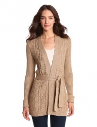 Jones New York Women's Petite Long Sleeve V-Neck Belted Cardigan, Gold Sand, Small Jones New York Women's Petite Long Sleeve V-Neck Belted Cardigan, Gold Sand, Small