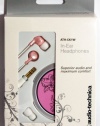 Audio Technica AUD ATH-CK1WPK In-ear Headphones with 8.8mm Drivers and XS/S/M Earpieces, Pink