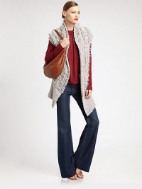 Artfully crafted, wool-rich sweater vest has allover fringe and a cropped back asymmetrical hem. Stand collarCap sleevesSplit, cropped back asymmetrical hemAbout 32 from shoulder to hem68% wool/32% nylonDry cleanImportedModel shown is 5'10 (177cm) wearing US size Extra Small/Small. Artfully crafted, wool-rich sweater vest has allover fringe and a cropped back asymmetrical hem. Stand collarCap sleevesSplit, cropped back asymmetrical hemAbout 32 from shoulder to hem68% wool/32% nylonDry cleanImportedModel shown is 5'10 (177cm) wearing US size Extra Small/Small.