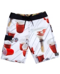 Get the party started! Gear up for good times with these fun graphic-print board shorts from O'Neill. Get the party started! Gear up for good times with these fun graphic-print board shorts from O'Neill.
