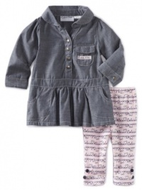 Calvin Klein Baby-Girls Newborn Top With Legging, Denim, 0-3 Months Calvin Klein Baby-Girls Newborn Top With Legging, Denim, 0-3 Months