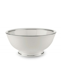 A Lenox classic, the Federal Platinum fruit bowl adds a luxurious note to your table in exquisite white bone china with platinum trim. Coordinating Debut Platinum crystal stemware adds the finishing flourish.