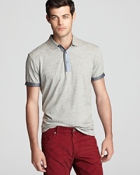 Break up the routine with this off the beaten track polo from BOSS Orange, furnished with patterned accents that express your uniqueness. Break up the routine with this off the beaten track polo from BOSS Orange, furnished with patterned accents that express your uniqueness.
