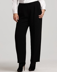 These Jones New York Collection pants achieve staple status with a straight leg and pleats at the front for a neatly tailored look. These Jones New York Collection pants achieve staple status with a straight leg and pleats at the front for a neatly tailored look.