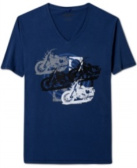 Time to tee-up. This v-neck shirt from Kenneth Cole Reaction will be your casual go-to this season. Time to tee-up. This v-neck shirt from Kenneth Cole Reaction will be your casual go-to this season.