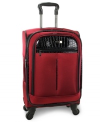Fashion forward! Always on the move & ready to go, this durable spinner shines with snake-patterned trim and steps up to any size travel with confidence and ease. Smooth gliding tackles tricky corners, stubborn curves & busy terminals, while a fully-stocked interior, with expandable lid, garment restraints, mesh zipper pocket & more, packs like a pro. Fashion forward! Always on the move & ready to go, this durable spinner shines with snake-patterned trim and steps up to any size travel with confidence and ease. Smooth gliding tackles tricky corners, stubborn curves & busy terminals, while a fully-stocked interior, with expandable lid, garment restraints, mesh zipper pocket & more, packs like a pro.