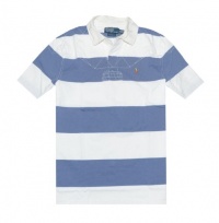 Polo by Ralph Lauren Men Custom Fit Wide Stripes Rugby Polo T-shirt Polo by Ralph Lauren Men Custom Fit Wide Stripes Rugby Polo T-shirt