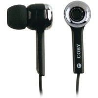 Coby CVE91BLK Isolation Stereo Earphones with Volume Control, Black Coby CVE91BLK Isolation Stereo Earphones with Volume Control, Black