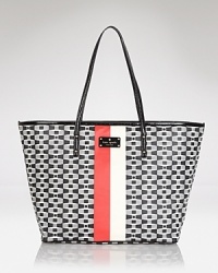 This kate spade new york tote blends practical allure with on-trend panache, crafted in coated twill with carry-it-all proportions.