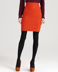 This vibrant Tegan skirt, tailored in a classic pencil silhouette, adds autumnal flair to your work-through-weekend repetoire. This vibrant Tegan skirt, tailored in a classic pencil silhouette, adds autumnal flair to your work-through-weekend repetoire.