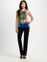 A magnificently modern take on classic pants, this stretch design features waist darts and a hint of stretch for a great fit. The cutout detail at the back of waist adds a fashionable element of surprise. Elasticized waistCutout back detailInseam, about 3371% viscose/24% nylon/5% elastaneDry cleanImported of Italian fabric Model shown is 5'10½ (179cm) wearing US size 4. A magnificently modern take on classic pants, this stretch design features waist darts and a hint of stretch for a great fit. The cutout detail at the back of waist adds a fashionable element of surprise. Elasticized waistCutout back detailInseam, about 3371% viscose/24% nylon/5% elastaneDry cleanImported of Italian fabric Model shown is 5'10½ (179cm) wearing US size 4.