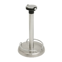 The press-n-tear paper towel holder features a spring-loaded knob that allows you to stop the roll and easily tear off just one sheet at a time. Quick release buttons on the knob make it easy to load a new roll. The raised wire trim keeps the paper towel neatly tucked in to avoid unraveling. Sturdy, weighted base. The press-n-tear paper towel holder features a spring-loaded knob that allows you to stop the roll and easily tear off just one sheet at a time. Quick release buttons on the knob make it easy to load a new roll. The raised wire trim keeps the paper towel neatly tucked in to avoid unraveling. Sturdy, weighted base.