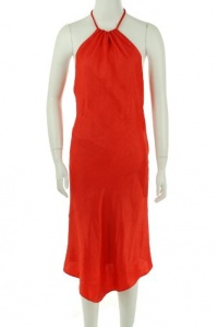 Lauren Ralph Lauren Silk Halter Style Dress Bali Orange 6 Lauren Ralph Lauren Silk Halter Style Dress Bali Orange 6