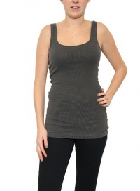 Women's James Perse Ribbed Long Tank in Abyss Pigment