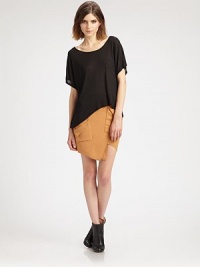Origami-inspired, a cutting-edge design with fold-over front pockets, intricate seams and an asymmetrical hem.Elasticized waistbandFold-over patch pocketsAsymmetrical front seams and hemPull-on styleAbout 18 long54% viscose/40% polyester/6% elastaneDry cleanMade in USA of imported fabric Model shown is 5'10 (177cm) wearing US size Small. Origami-inspired, a cutting-edge design with fold-over front pockets, intricate seams and an asymmetrical hem.Elasticized waistbandFold-over patch pocketsAsymmetrical front seams and hemPull-on styleAbout 18 long54% viscose/40% polyester/6% elastaneDry cleanMade in USA of imported fabric Model shown is 5'10 (177cm) wearing US size Small.