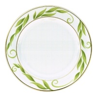Frivole combines daring originality with soft feminity to create a sophisticated design for the table. Sprawling leaf-work designs add exuberant elegance to this whimsical pattern. Coordinating colors of amethyst and sage with gold trim allow versatility when entertaining formally or casually. Frivole combines daring originality with soft feminity to create a sophisticated design for the table. Sprawling leaf-work designs add exuberant elegance to this whimsical pattern. Coordinating colors of amethyst and sage with gold trim allow versatility when entertaining formally or casually.