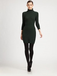 This form-fitting sweater dress features alternating panels of rib and popcorn-knit.Rib-knit turtleneckRib-knit three-quarter sleevesRib-knit waistbandPatent leather elbow patchesAbout 23 from natural waist50% wool/20% polyester/10% camel hairDry cleanMade in Italy of imported fabricModel shown is 5'10 (177cm) wearing US size 4. This form-fitting sweater dress features alternating panels of rib and popcorn-knit.Rib-knit turtleneckRib-knit three-quarter sleevesRib-knit waistbandPatent leather elbow patchesAbout 23 from natural waist50% wool/20% polyester/10% camel hairDry cleanMade in Italy of imported fabricModel shown is 5'10 (177cm) wearing US size 4.