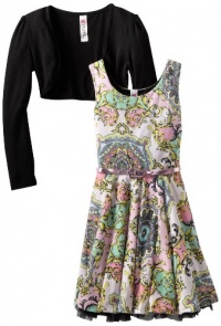 Beautees Girls 7-16 Paisley Dress With Shrug, Pink, Medium Beautees Girls 7-16 Paisley Dress With Shrug, Pink, Medium