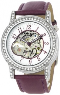 Akribos XXIV Women's AKR475PU Bravura Collection Skeleton Automatic Watch