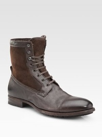 Superb craftsmanship with a handmade touch, designed in rich leather and suede with luxurious shearling lining. Shearling lining Padded insole Rubber sole Made in Italy Superb craftsmanship with a handmade touch, designed in rich leather and suede with luxurious shearling lining. Shearling lining Padded insole Rubber sole Made in Italy