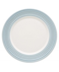 This charming porcelain accent plate features a four-ringed border. Mix and match with other Tin Can Alley Blue pieces for a subtly varied table setting. This charming porcelain accent plate features a four-ringed border. Mix and match with other Tin Can Alley Blue pieces for a subtly varied table setting.