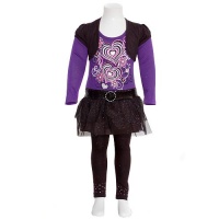 Little Girls Size 5 Purple Hearts Sequin Belt Black Bolero 2pc Outfit Little Girls Size 5 Purple Hearts Sequin Belt Black Bolero 2pc Outfit