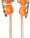 Betsey Johnson A Day at the Zoo Koala Linear Drop Earrings