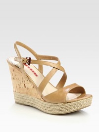 EXCLUSIVELY AT SAKS. Leather criss-cross design with cork wedge and espadrille platform. Cork and hemp wedge, 4 (100mm)Cork and hemp platform, 1 (25mm)Compares to a 3 heel (75mm)Leather upperLeather liningRubber solePadded insoleImported EXCLUSIVELY AT SAKS. Leather criss-cross design with cork wedge and espadrille platform. Cork and hemp wedge, 4 (100mm)Cork and hemp platform, 1 (25mm)Compares to a 3 heel (75mm)Leather upperLeather liningRubber solePadded insoleImported