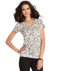 In an abstract ikat-inspired print, this Lucky Brand Jeans top is perfect for adding a pop of pattern to your look! (Clearance) In an abstract ikat-inspired print, this Lucky Brand Jeans top is perfect for adding a pop of pattern to your look! (Clearance)