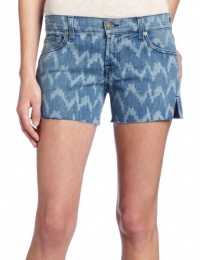 7 For All Mankind Women's Carlie Short in Laser Ikat Denim 7 For All Mankind Women's Carlie Short in Laser Ikat Denim