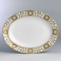 Royal Crown Derby has produced only the finest English bone china for over 250 years. Derby Panel Green is adorned with intricate green and gold floral designs that feel fresh, rich, and timeless. Royal Crown Derby has produced only the finest English bone china for over 250 years. Derby Panel Green is adorned with intricate green and gold floral designs that feel fresh, rich, and timeless.