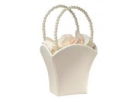 Plain Pearl Handle Ivory Flower Basket Plain Pearl Handle Ivory Flower Basket