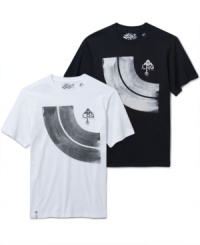 LRG remakes the classic cotton t-shirt with a bold graphic touch. LRG remakes the classic cotton t-shirt with a bold graphic touch.