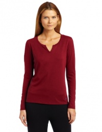 Nautica Sleepwear Women's Knit Solid Split Neck Tee