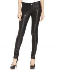 A shiny lace-print combined with a flattering ponte fabric make these Seven7 petite skinnies perfect for a night on the town! A shiny lace-print combined with a flattering ponte fabric make these Seven7 petite skinnies perfect for a night on the town!