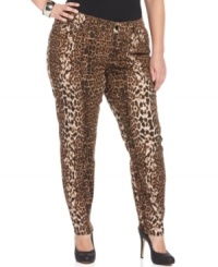 Answer the call of the wild with Seven7 Jeans' plus size skinnies, featuring a leopard-print! Answer the call of the wild with Seven7 Jeans' plus size skinnies, featuring a leopard-print!