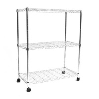 Seville Classics SHE14303 Home Style Mobile 3-Shelf Storage System, Chrome Seville Classics SHE14303 Home Style Mobile 3-Shelf Storage System, Chrome