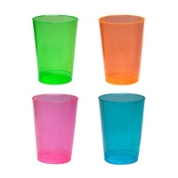 Northwest Enterprises Hard Plastic 10-Ounce Party Cups and Tall Tumblers, Assorted Neon, 100-Count