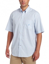 Nautica Men's Short Sleeve Poplin Mini Plaids Woven Nautica Men's Short Sleeve Poplin Mini Plaids Woven
