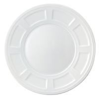 Architectural, white Limoges china with subtle relief patterns. Inspired by the coffered ceilings of Renaissance castles, its geometric motif emphasizes the sense of depth and quality of the material. Architectural, white Limoges china with subtle relief patterns. Inspired by the coffered ceilings of Renaissance castles, its geometric motif emphasizes the sense of depth and quality of the material.