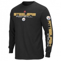 NFL Pittsburgh Steelers Primary Receiver III Long Sleeve T-Shirt, Black NFL Pittsburgh Steelers Primary Receiver III Long Sleeve T-Shirt, Black