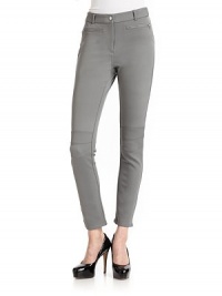 THE LOOKBanded waist with belt loopsFront zip with snap closureFront zip pocketsSeamed panels with topstitching on knees Bake yokeTHE FITInseam, about 30THE MATERIAL50% nylon/46% viscose/4% elastaneCARE & ORIGINDry cleanImportedModel shown is 5'9 (175cm) wearing US size Small. THE LOOKBanded waist with belt loopsFront zip with snap closureFront zip pocketsSeamed panels with topstitching on knees Bake yokeTHE FITInseam, about 30THE MATERIAL50% nylon/46% viscose/4% elastaneCARE & ORIGINDry cleanImportedModel shown is 5'9 (175cm) wearing US size Small.