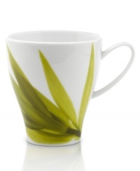 Forever spring. Bright new leaves plucked just for your table drape this mug for a fresh, modern look. From Mikasa dinnerware, the dishes of this Daylight set are durable and stylish in white porcelain with a loop handle and fluid shape that broadens from base to rim. Forever spring. Bright new leaves plucked just for your table drape this mug for a fresh, modern look. From Mikasa dinnerware, the dishes of this Daylight set are durable and stylish in white porcelain with a loop handle and fluid shape that broadens from base to rim.